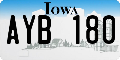 IA license plate AYB180