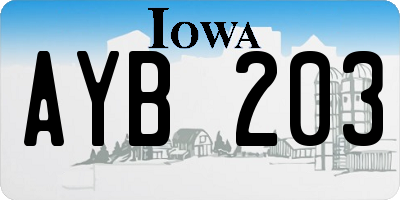 IA license plate AYB203