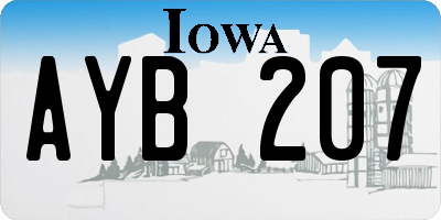 IA license plate AYB207