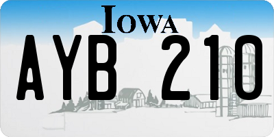 IA license plate AYB210