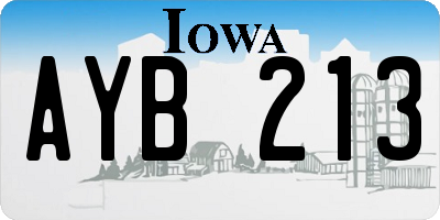 IA license plate AYB213