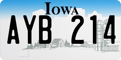 IA license plate AYB214