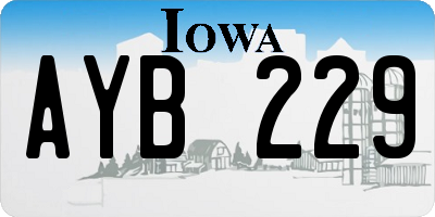 IA license plate AYB229