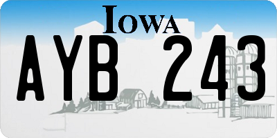 IA license plate AYB243