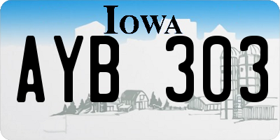 IA license plate AYB303