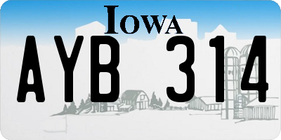 IA license plate AYB314