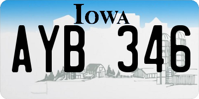 IA license plate AYB346