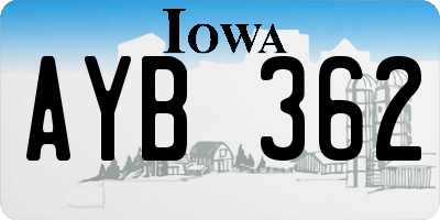 IA license plate AYB362