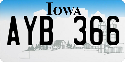 IA license plate AYB366
