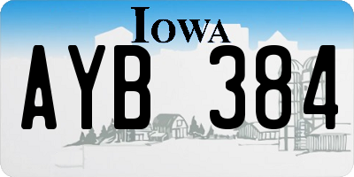 IA license plate AYB384