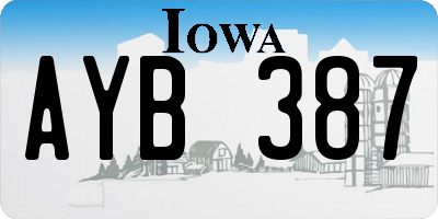 IA license plate AYB387