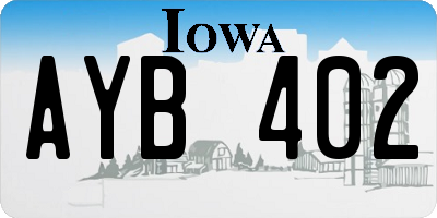 IA license plate AYB402