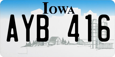 IA license plate AYB416