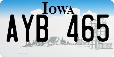 IA license plate AYB465
