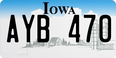 IA license plate AYB470