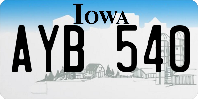 IA license plate AYB540
