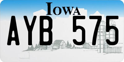 IA license plate AYB575