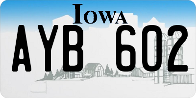 IA license plate AYB602