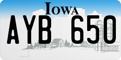 IA license plate AYB650