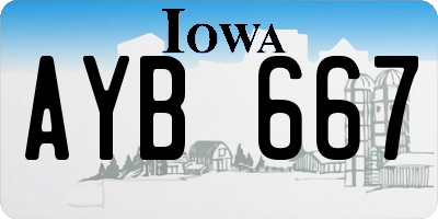 IA license plate AYB667