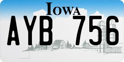IA license plate AYB756