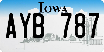 IA license plate AYB787