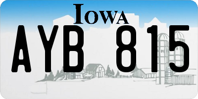 IA license plate AYB815