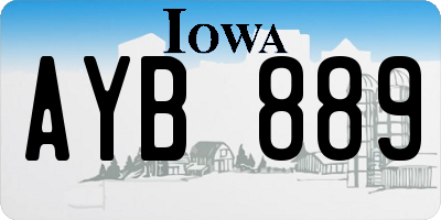 IA license plate AYB889