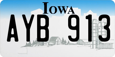 IA license plate AYB913
