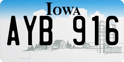 IA license plate AYB916