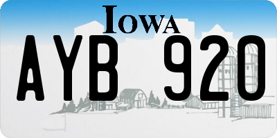 IA license plate AYB920
