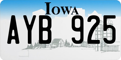 IA license plate AYB925