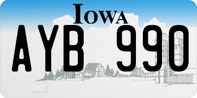 IA license plate AYB990