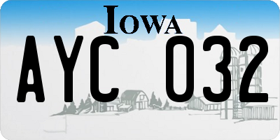 IA license plate AYC032