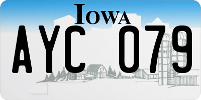 IA license plate AYC079