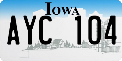 IA license plate AYC104