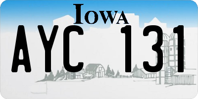 IA license plate AYC131