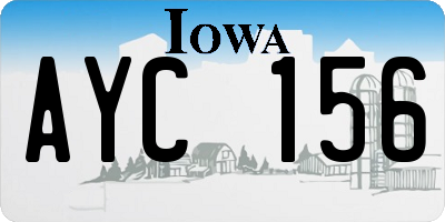 IA license plate AYC156
