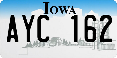 IA license plate AYC162