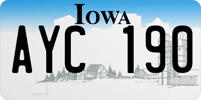 IA license plate AYC190
