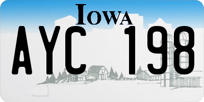 IA license plate AYC198