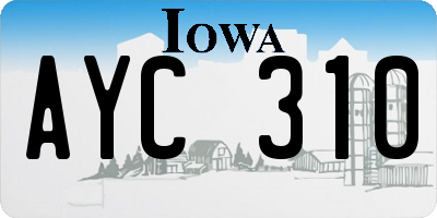 IA license plate AYC310