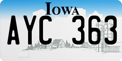 IA license plate AYC363