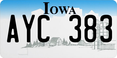 IA license plate AYC383