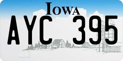 IA license plate AYC395