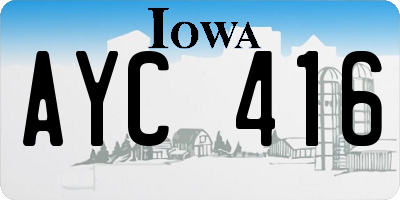 IA license plate AYC416