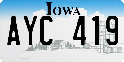 IA license plate AYC419