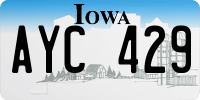 IA license plate AYC429