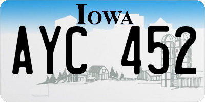 IA license plate AYC452