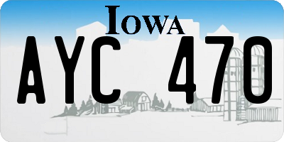 IA license plate AYC470